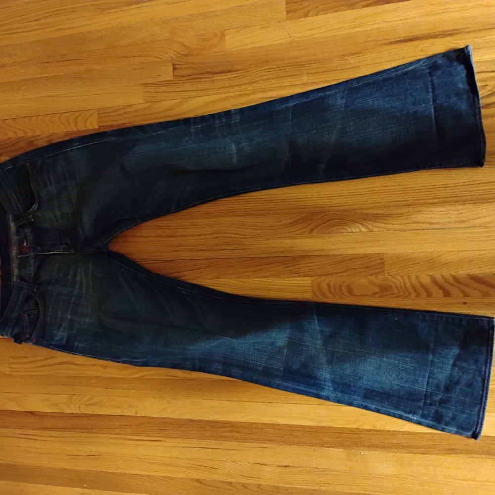 Rock & Republic Blue Flare Wide Leg Jeans